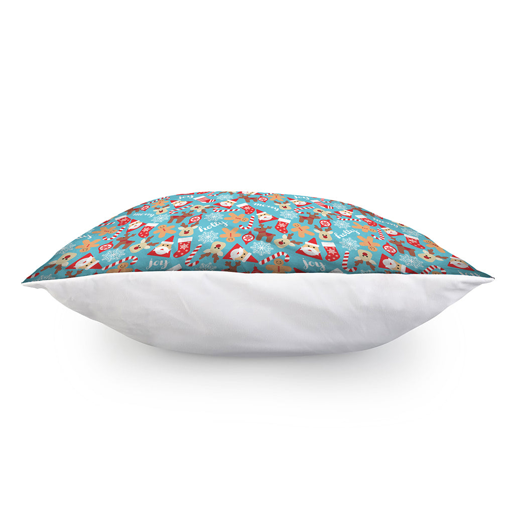 Cute Christmas Elements Pattern Print Pillow Cover