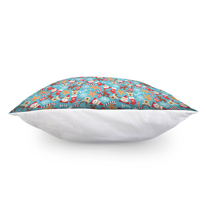 Cute Christmas Elements Pattern Print Pillow Cover