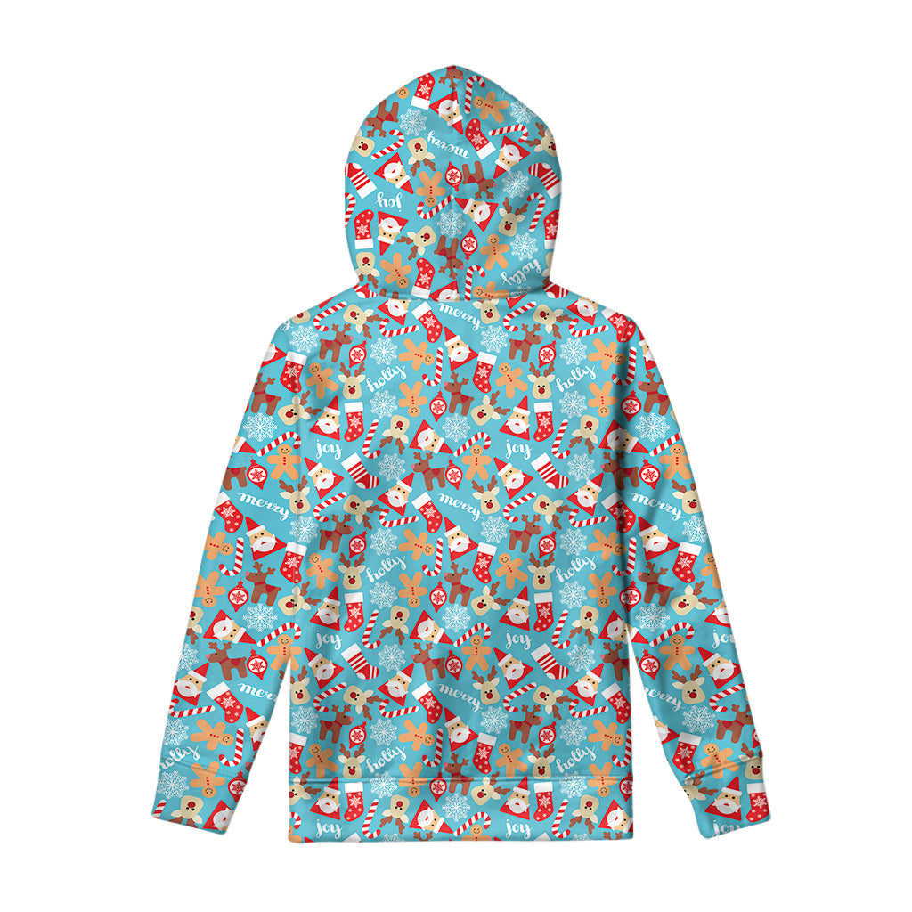 Cute Christmas Elements Pattern Print Pullover Hoodie