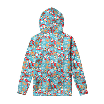 Cute Christmas Elements Pattern Print Pullover Hoodie