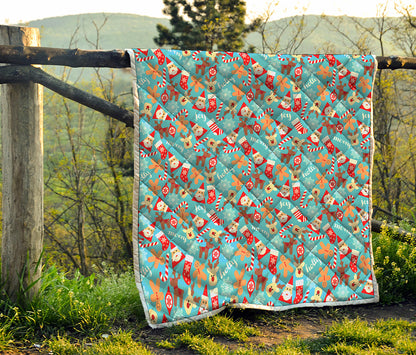 Cute Christmas Elements Pattern Print Quilt