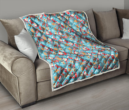 Cute Christmas Elements Pattern Print Quilt