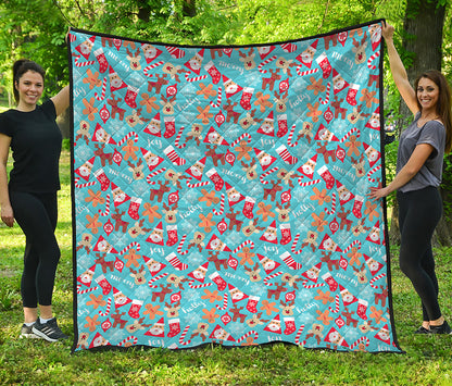 Cute Christmas Elements Pattern Print Quilt