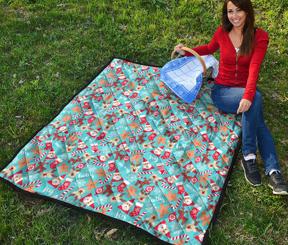 Cute Christmas Elements Pattern Print Quilt