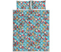 Cute Christmas Elements Pattern Print Quilt Bed Set