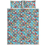 Cute Christmas Elements Pattern Print Quilt Bed Set