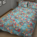 Cute Christmas Elements Pattern Print Quilt Bed Set