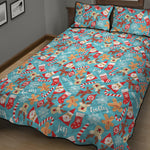 Cute Christmas Elements Pattern Print Quilt Bed Set