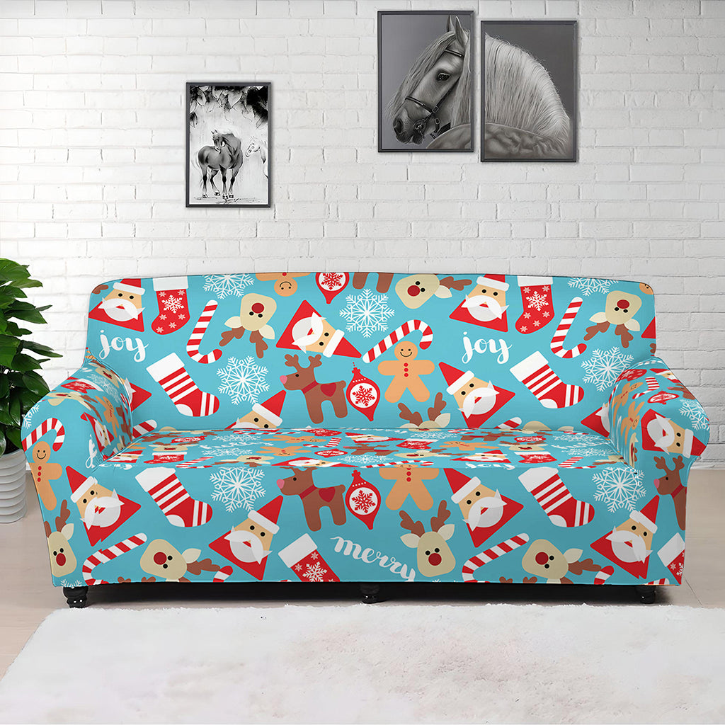 Cute Christmas Elements Pattern Print Sofa Cover