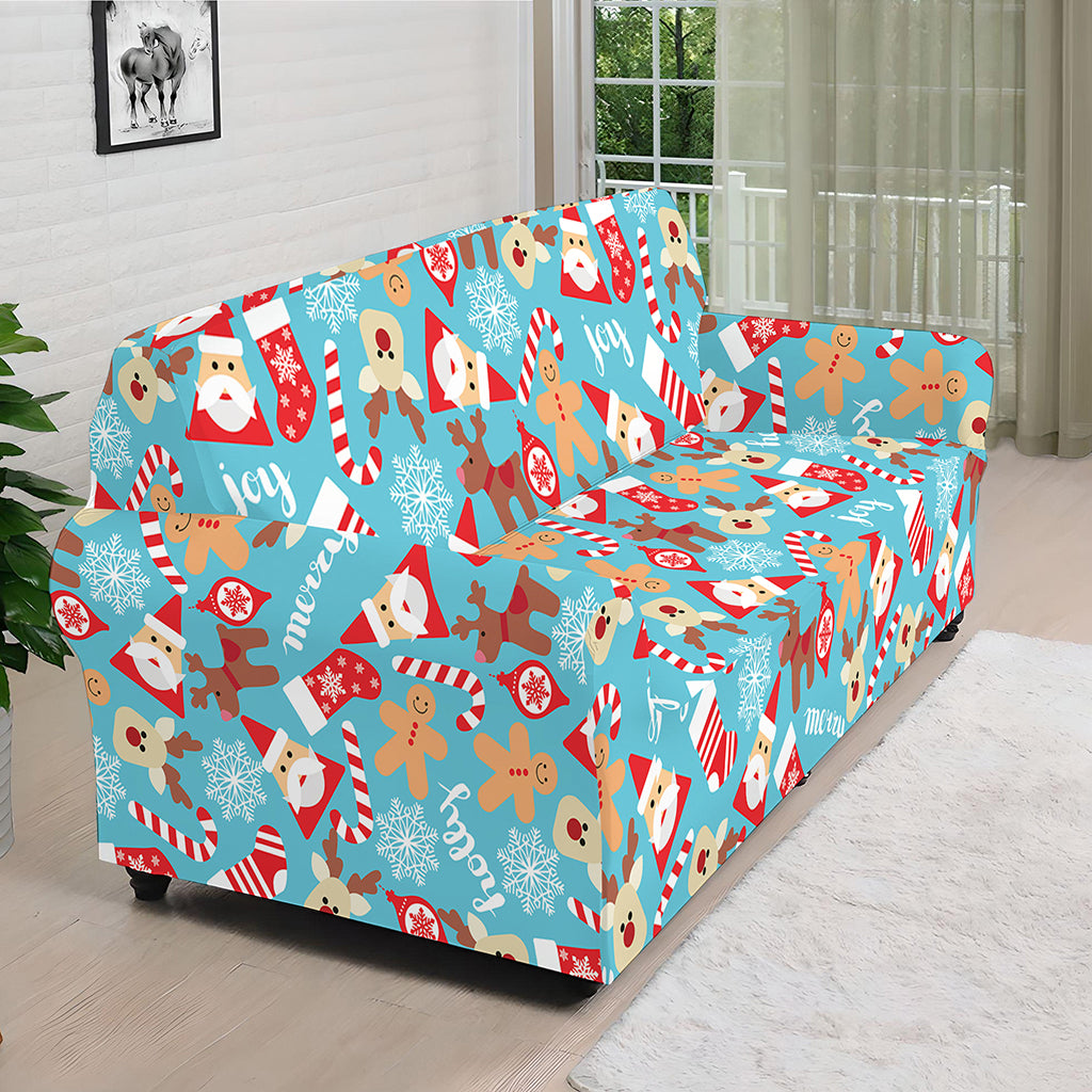 Cute Christmas Elements Pattern Print Sofa Cover