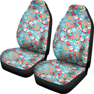 Cute Christmas Elements Pattern Print Universal Fit Car Seat Covers