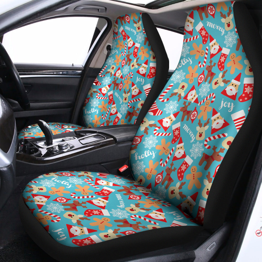 Cute Christmas Elements Pattern Print Universal Fit Car Seat Covers