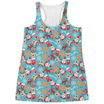 Cute Christmas Elements Pattern Print Women's Racerback Tank Top