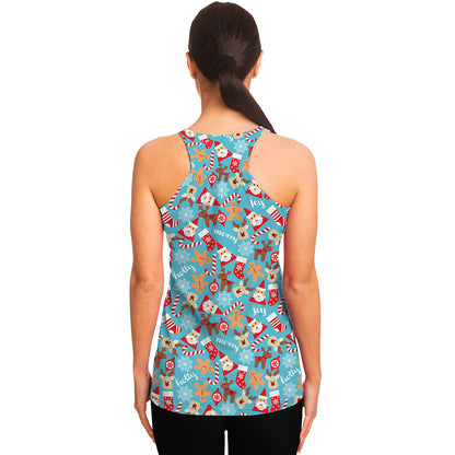 Cute Christmas Elements Pattern Print Women's Racerback Tank Top