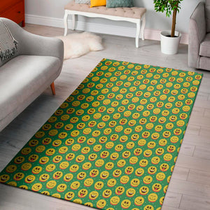 Cute Christmas Emoji Pattern Print Area Rug