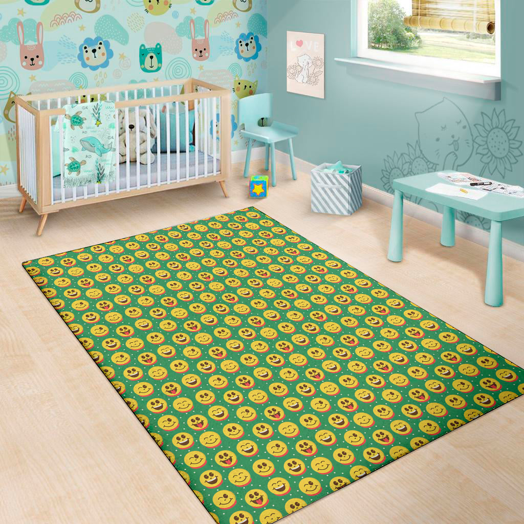 Cute Christmas Emoji Pattern Print Area Rug