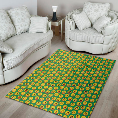 Cute Christmas Emoji Pattern Print Area Rug