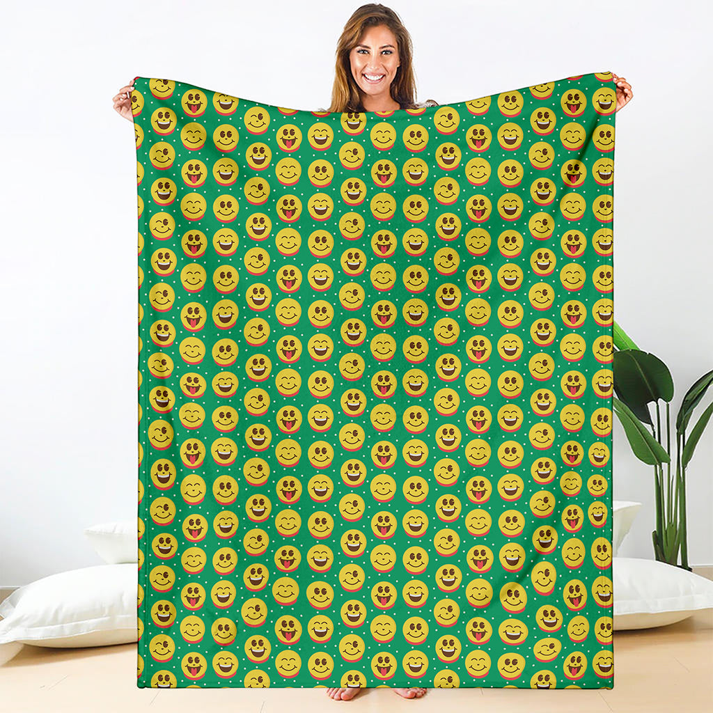 Cute Christmas Emoji Pattern Print Blanket