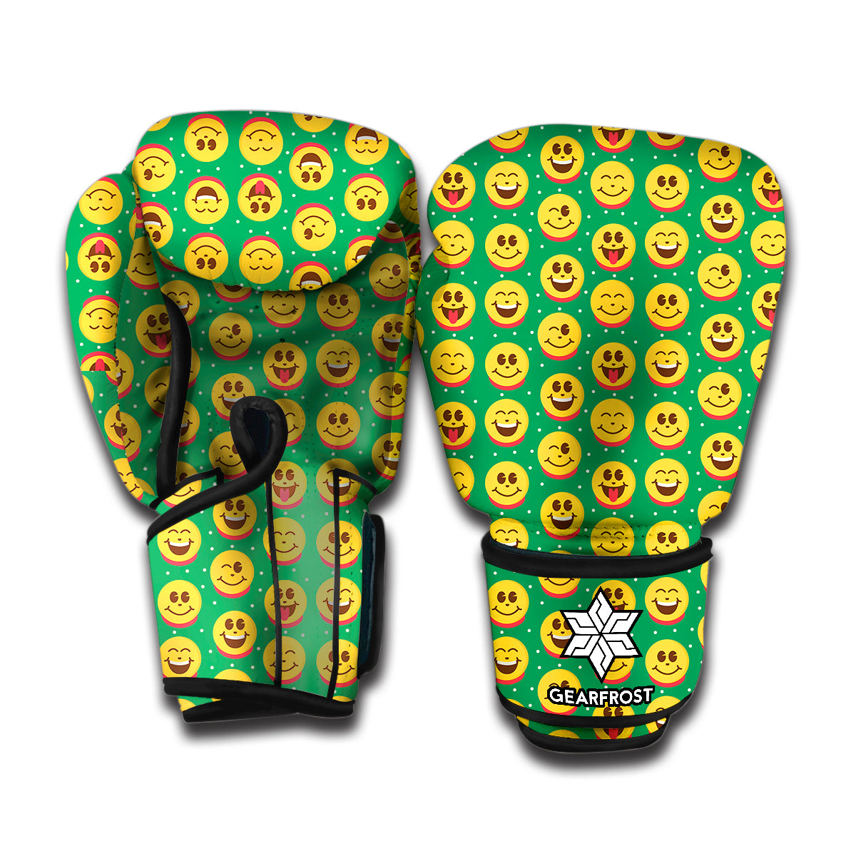 Cute Christmas Emoji Pattern Print Boxing Gloves