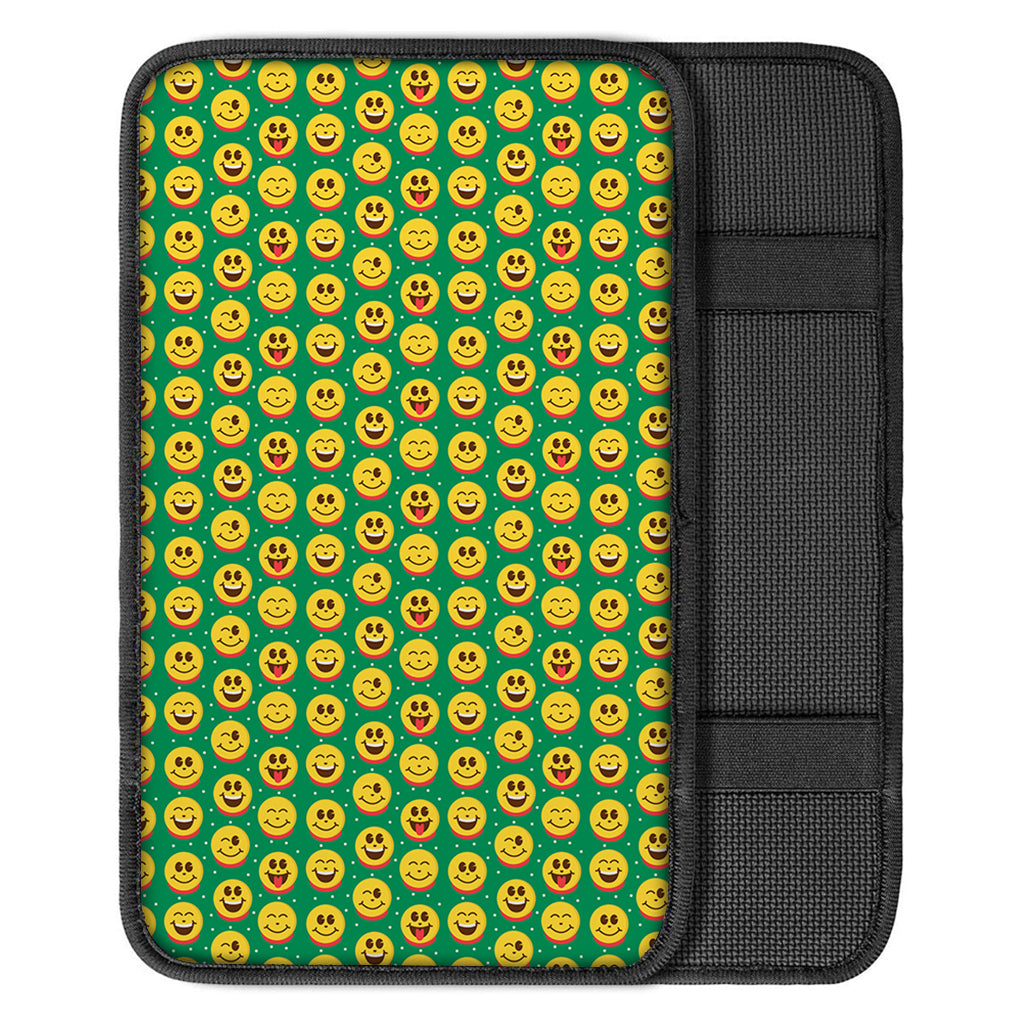 Cute Christmas Emoji Pattern Print Car Center Console Cover