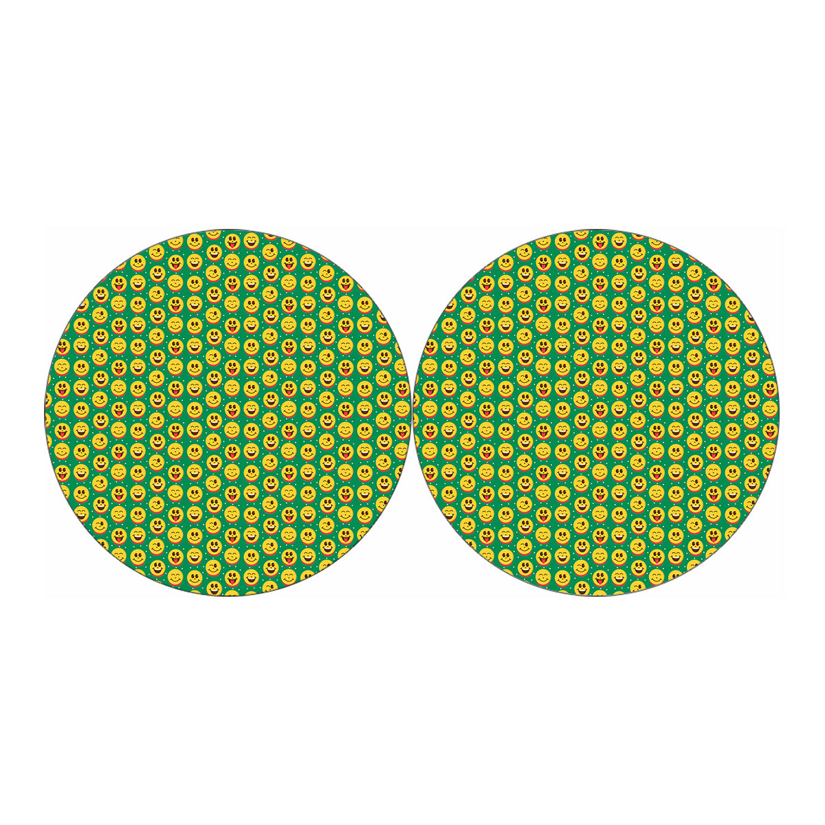 Cute Christmas Emoji Pattern Print Car Coasters