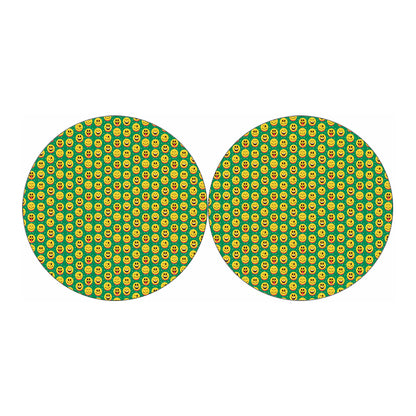 Cute Christmas Emoji Pattern Print Car Coasters
