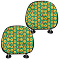 Cute Christmas Emoji Pattern Print Car Headrest Covers