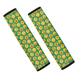 Cute Christmas Emoji Pattern Print Car Seat Belt Covers