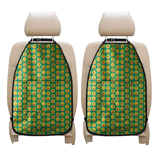 Cute Christmas Emoji Pattern Print Car Seat Organizers
