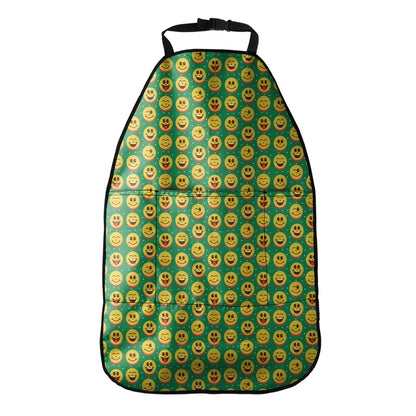 Cute Christmas Emoji Pattern Print Car Seat Organizers