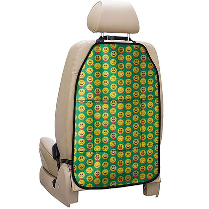 Cute Christmas Emoji Pattern Print Car Seat Organizers
