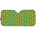 Cute Christmas Emoji Pattern Print Car Sun Shade