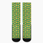 Cute Christmas Emoji Pattern Print Crew Socks