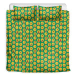 Cute Christmas Emoji Pattern Print Duvet Cover Bedding Set