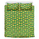 Cute Christmas Emoji Pattern Print Duvet Cover Bedding Set