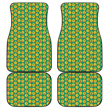 Cute Christmas Emoji Pattern Print Front and Back Car Floor Mats