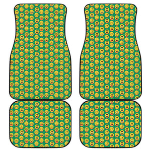 Cute Christmas Emoji Pattern Print Front and Back Car Floor Mats