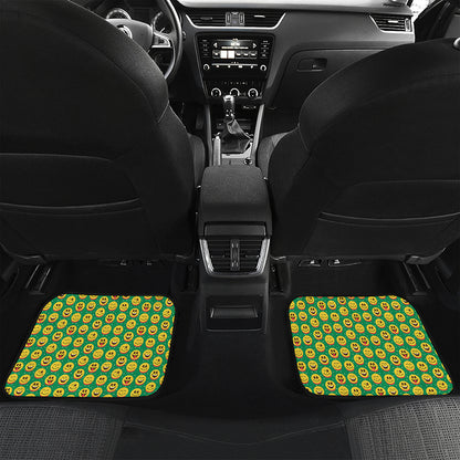 Cute Christmas Emoji Pattern Print Front and Back Car Floor Mats