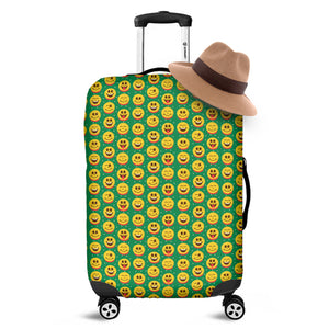 Cute Christmas Emoji Pattern Print Luggage Cover