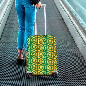 Cute Christmas Emoji Pattern Print Luggage Cover