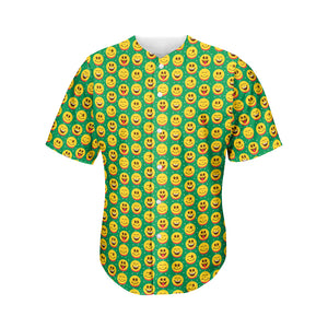 Cute Christmas Emoji Pattern Print Men's Baseball Jersey