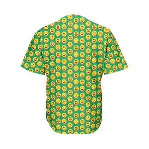 Cute Christmas Emoji Pattern Print Men's Baseball Jersey