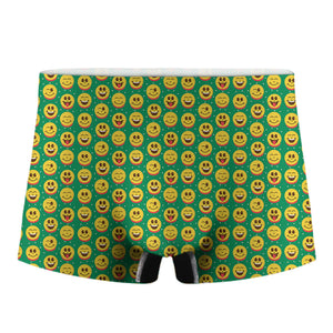 Cute Christmas Emoji Pattern Print Men's Boxer Briefs