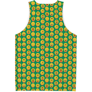 Cute Christmas Emoji Pattern Print Men's Tank Top