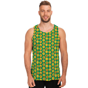 Cute Christmas Emoji Pattern Print Men's Tank Top