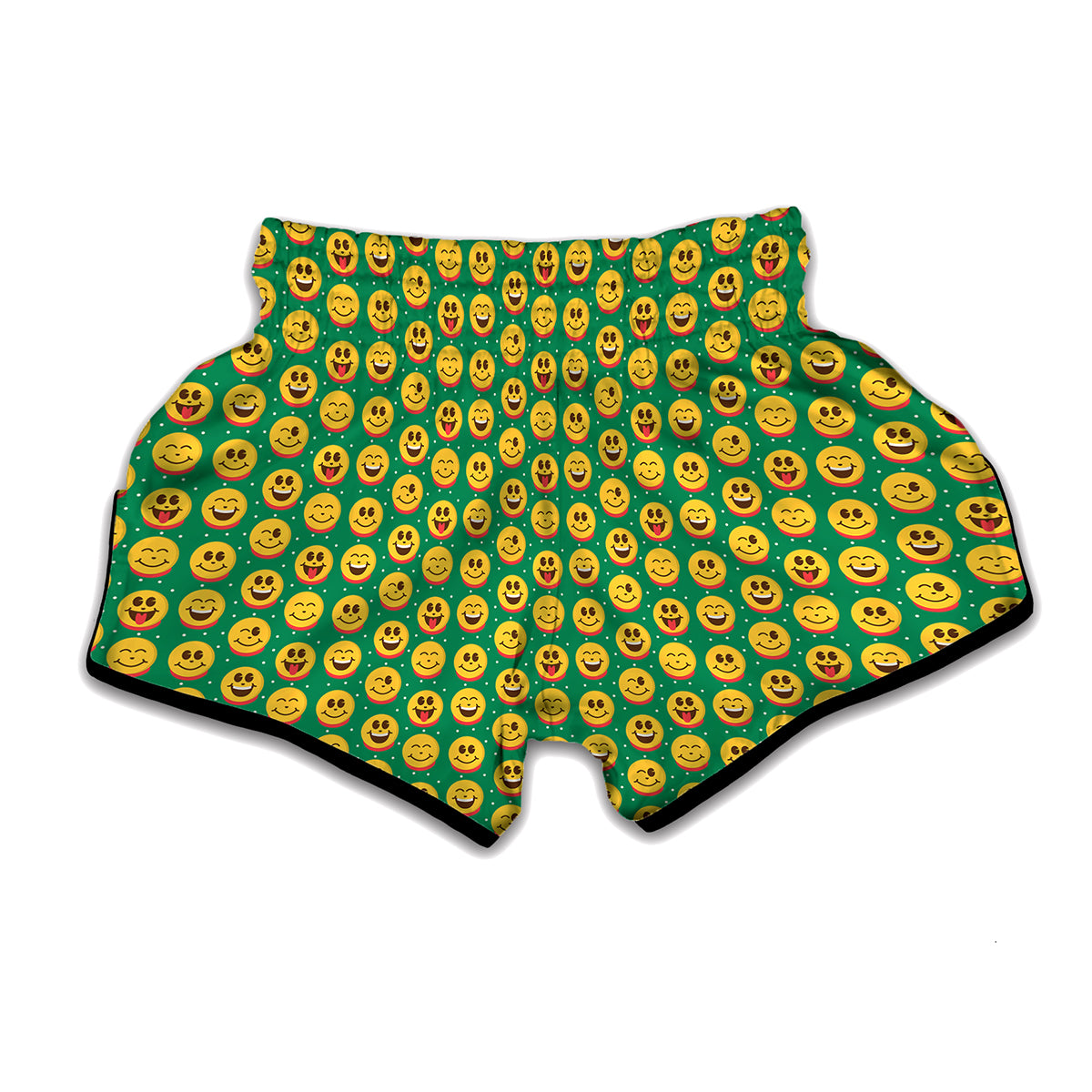 Cute Christmas Emoji Pattern Print Muay Thai Boxing Shorts