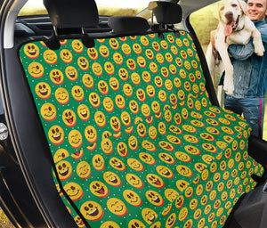 Cute Christmas Emoji Pattern Print Pet Car Back Seat Cover