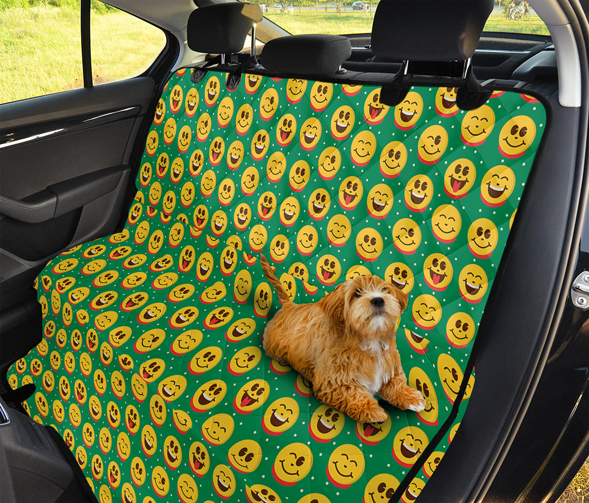 Cute Christmas Emoji Pattern Print Pet Car Back Seat Cover