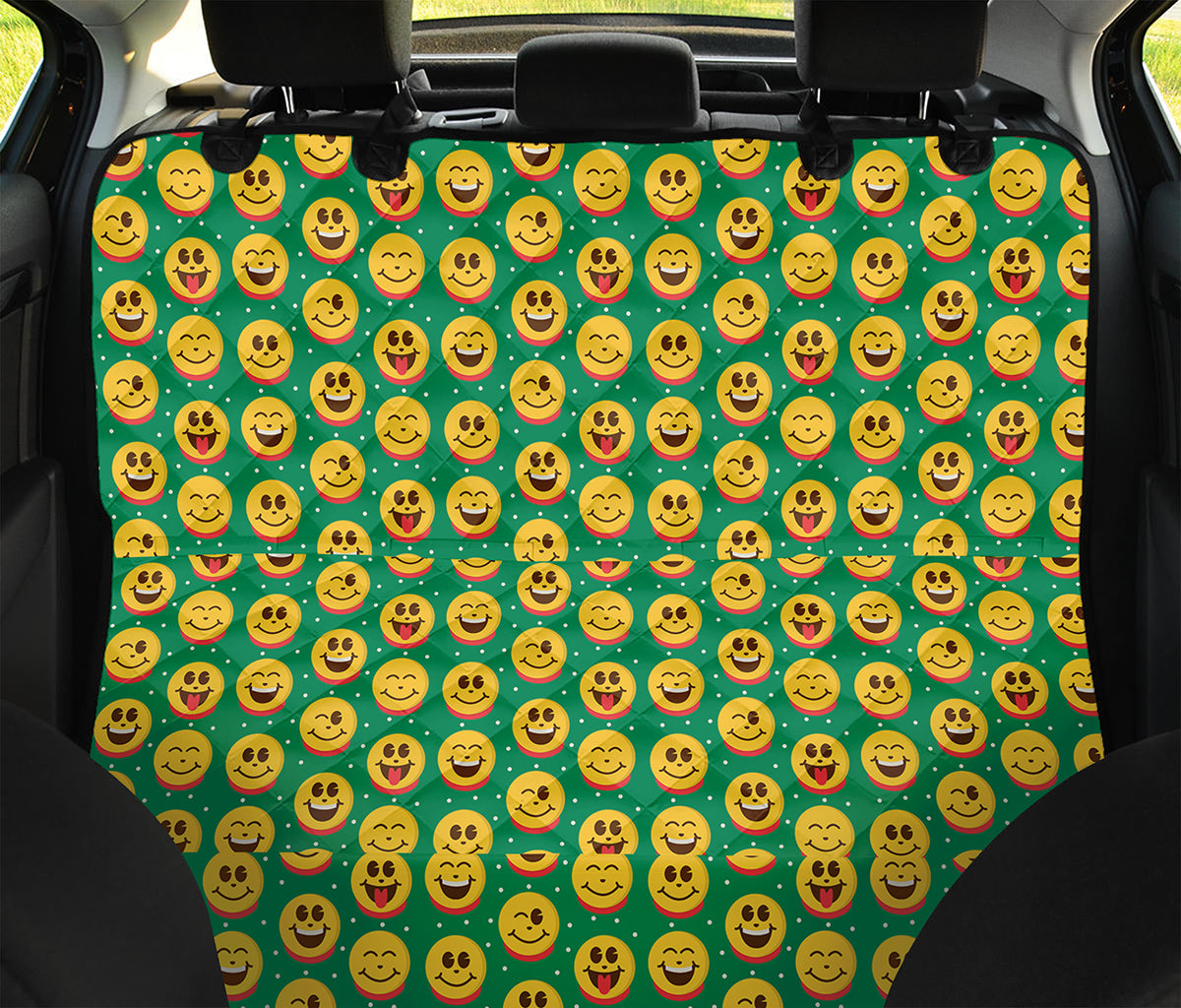 Cute Christmas Emoji Pattern Print Pet Car Back Seat Cover