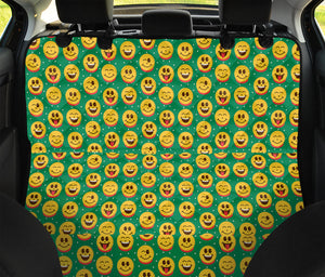 Cute Christmas Emoji Pattern Print Pet Car Back Seat Cover